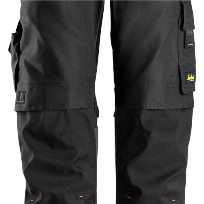 Image of Snickers 6324 Mens Allround Canvas Plus Stretch Work Trousers 63240404050 Colour: Black