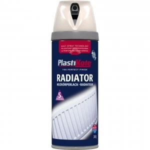 Image of Plastikote Radiator Aerosol Spray Paint Magnolia 400ml