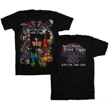 Image of Frank Zappa - Bizarre World Of? 2019 Tour Unisex X-Small T-Shirt - Black