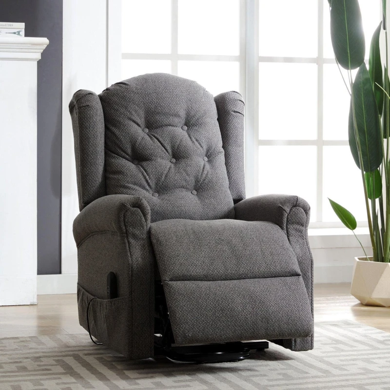 Image of Artemis Home Crawley Electric Riser Recliner with Massage & Heat in Dark Grey Dark Grey Unisex