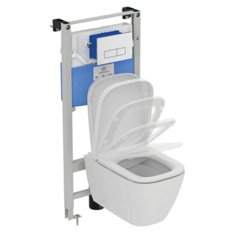 Image of Ideal Standard I.life B White Wall Hung Round Toilet Set With Soft Close Seat & Concealed Cistern