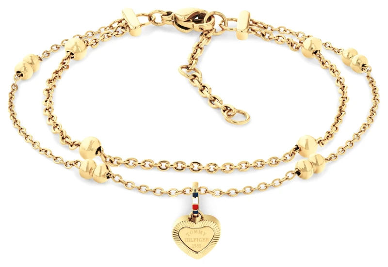 Image of Tommy Hilfiger 2781012 Gold Bracelet with Heart Pendant Jewellery
