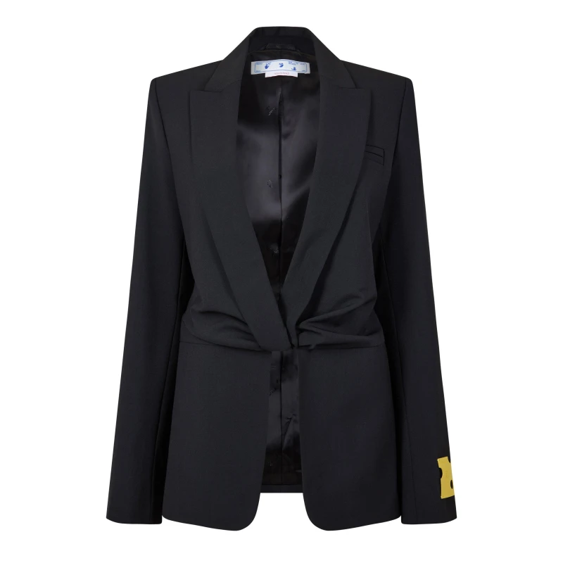 Image of Off White Womens Duchesse Twisted Duchesse Fabric Suit Jacket Black female 8 (40)