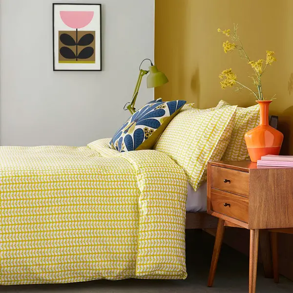 Image of Orla Kiely Tiny Stem Duvet Set, Single, Yellow