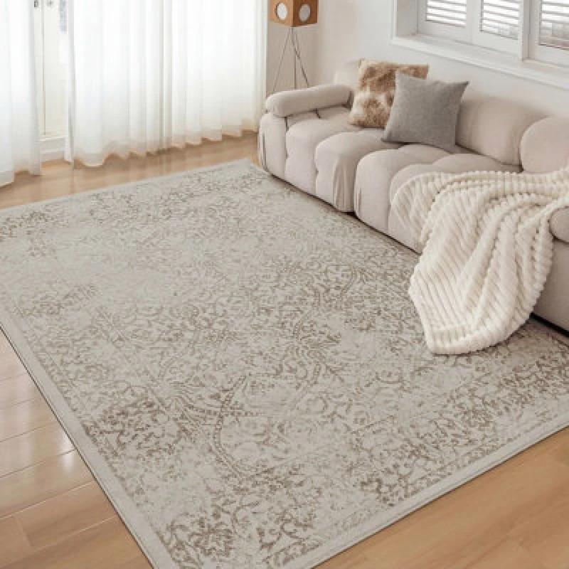 Image of Livabliss Vintage Oriental Boho Tan/ivory Hazel Area Rug 200 X 275cm - Easy Care, Non Shedding, Ideal For Living Room & Bedroom