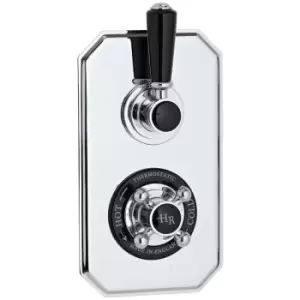 Image of Topaz Black Twin Concealed Shower Valve with Diverter - Hudson Reed