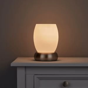 Image of Roswell White Stainless steel effect Table lamp