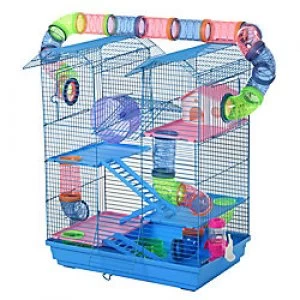 Image of PawHut Hamster Cage Blue 300 mm x 470 mm x 590 mm