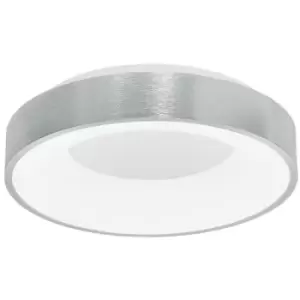 Image of Merano - Bancroft 38cm Integrated LED Semi Flush Light Brushed Silver Aluminium LED 30W 1950Lm 3000K