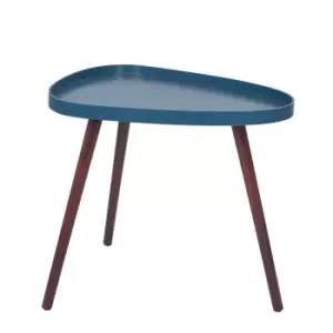 Image of Sapphire Blue MDF and Brown Pine Wood Teardrop Table