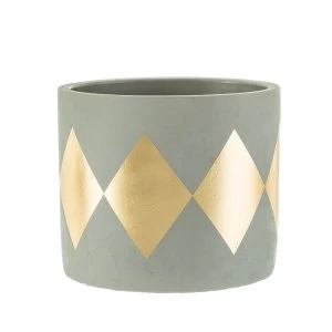Image of Sass & Belle Dina Gold Dip Cement Planter