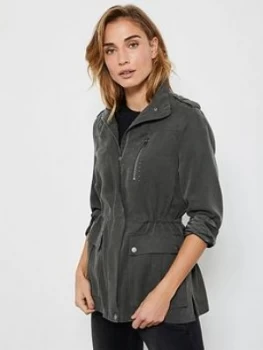 Image of Mint Velvet Studded Tencel; Jacket - Khaki