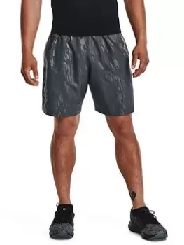 Image of Under Armour Training Woven Emboss Shorts - Grey Size M Men