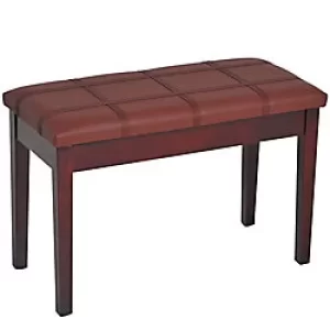 Image of HOMCOM 1 Seat Storage Piano Bench 4 Legs Birchwood, Faux Leather, Foam Sponge Padding Brown