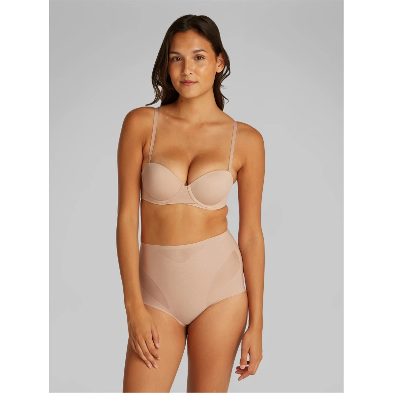 Image of Calvin Klein Womens Sculpted Firm Mesh Brief Shapewear Cedar female 10 (S)