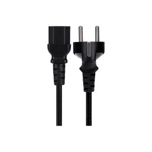 Image of Maplin Power Lead EU Schuko Plug to IEC 13 3pin Plug Female 1.7m (Not Fused)