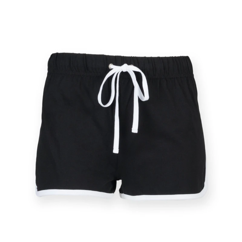 Image of Skinni Fit Skinni Minni Retro Sports Shorts in Jet Black Size: 11-12 Years Jet Black Unisex 11-12 Years