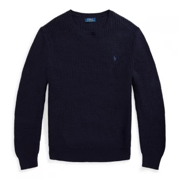 Image of Polo Ralph Lauren Polo Ralph Lauren Texture Crew Sweater - Hunter Navy