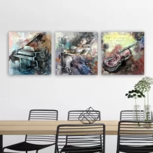 Image of drprc9004 Multicolor Decorative Canvas Painting (3 Pieces)