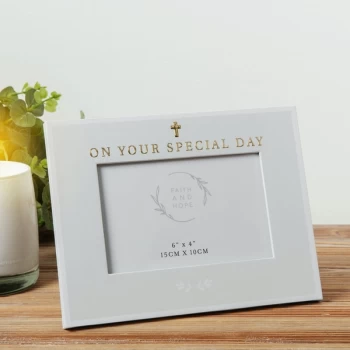 Image of 6" x 4" - Faith & Hope Photo Frame - On Your Special Day