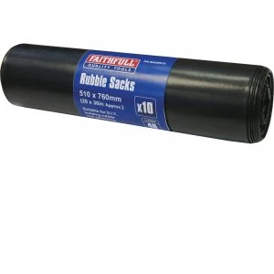 Image of Faithfull Black Rubble Sacks Pack of 10