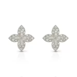 Image of JG Signature 9ct Gold Diamond Puffed Flower Stud Earrings