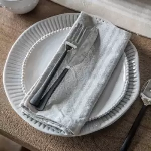 Image of Crossland Grove Stripe Napkin Grey 450X450Mm, Pack Of 4