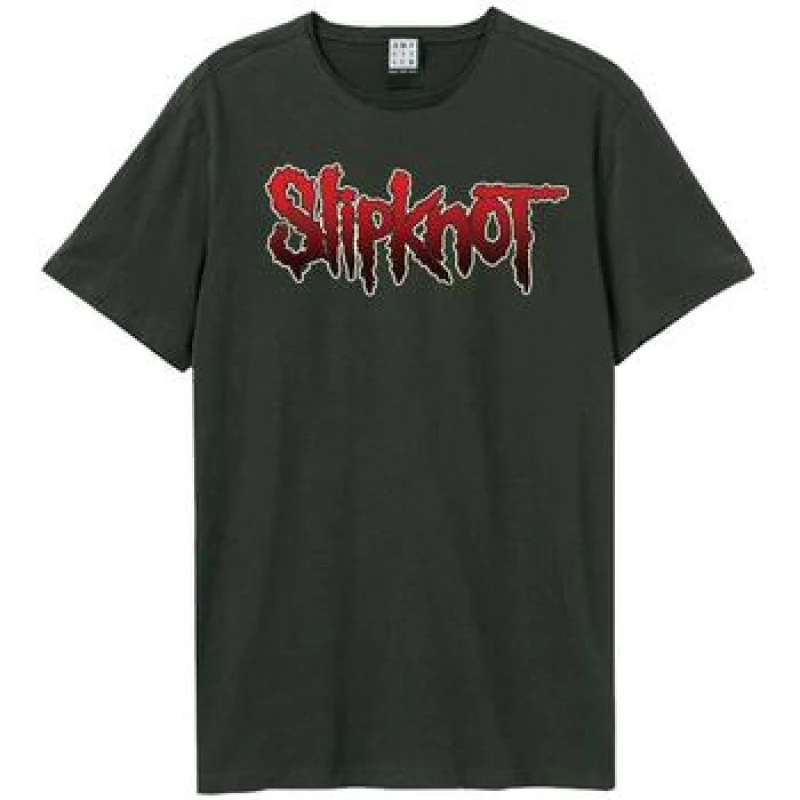 Image of Amplified Amplified Men Slipknot Logo T-Shirt in Charcoal Size: X-Small Charcoal XS Male 5063527531926