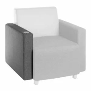 Image of Teknik Office Cube Modular Reception Chair USB Arm Right, Grey