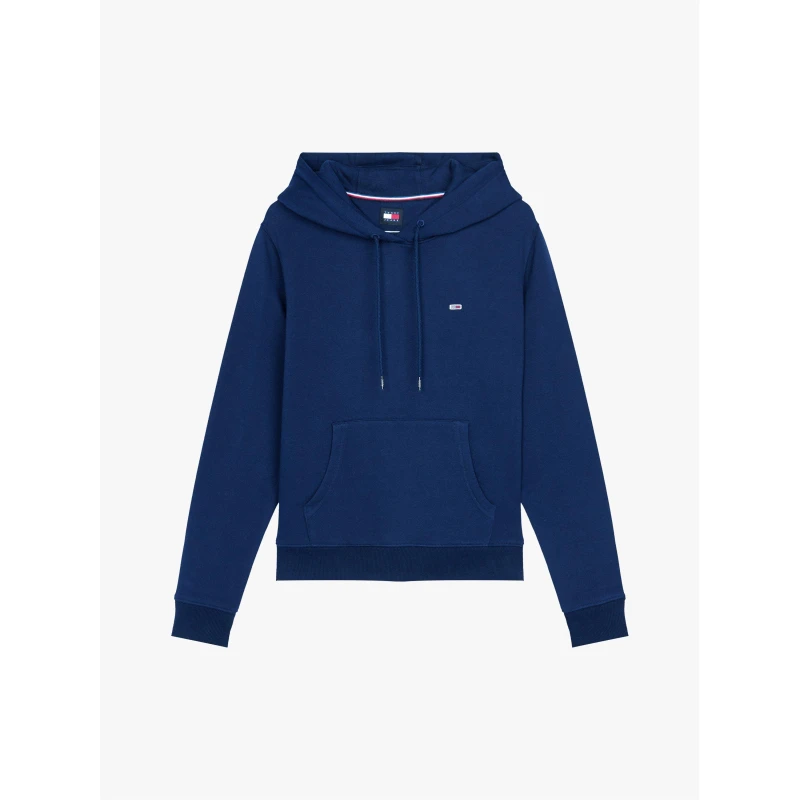 Image of Tommy Jeans Womens Regular Flag Hoodie Dark Night Navy female 8 (XS)