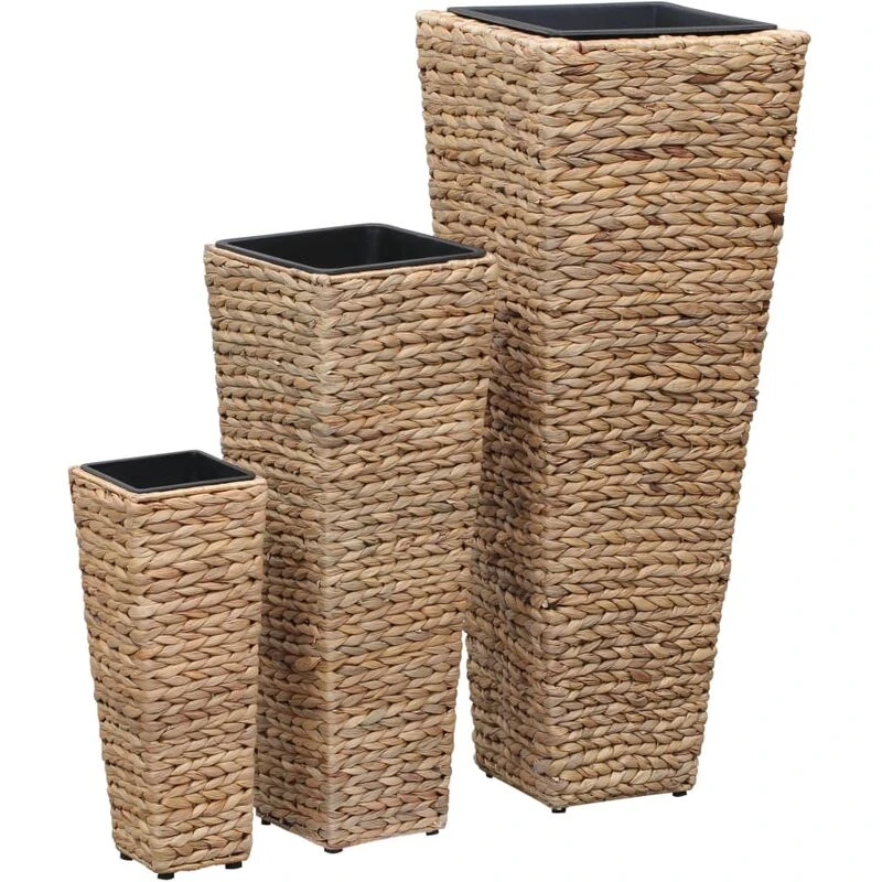 Image of VIDAXL Raised Beds 3 pcs Water Hyacinth Brown Vidaxl 45568