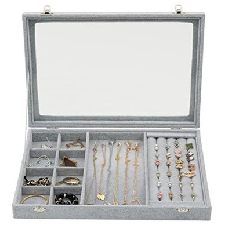 Image of Jewellery Box Storage Organiser 3In1 Necklace Earrings Rings Display Sasha Morel