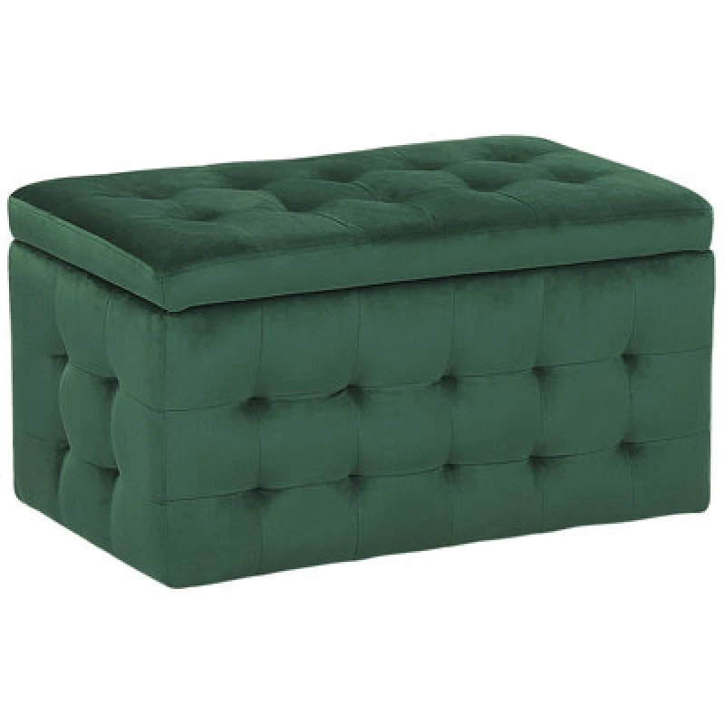 Image of Beliani Storage Ottoman Michigan Velvet Dark Green