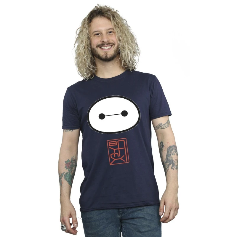 Image of Disney Men Big Hero 6 Baymax Icon T-Shirt in Navy Size: Small Navy S Male 5059934878006