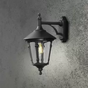 Image of Virgo Outdoor Classic Lantern Matt Black Wall Light, IP23