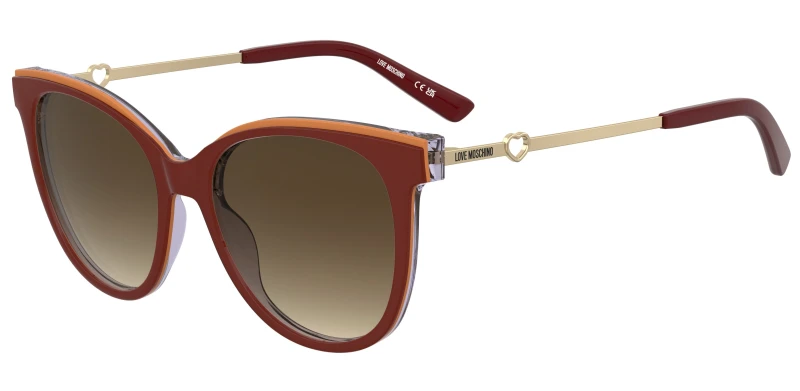 Image of Moschino Womens Square Sunglasses Red Multic female 54 cm
