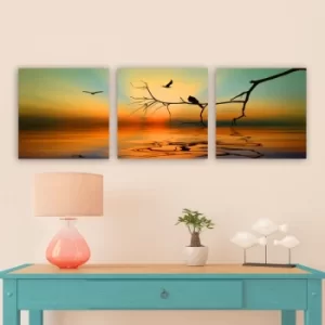 Image of P291795 Multicolor Decorative Canvas Painting (3 Pieces)