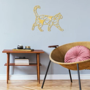 Image of Cat3 Metal Decor - Gold Gold Decorative Metal Wall Accessory