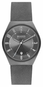 Image of Skagen SKW6815 Grenen Date Charcoal Stainless Steel Mesh Watch