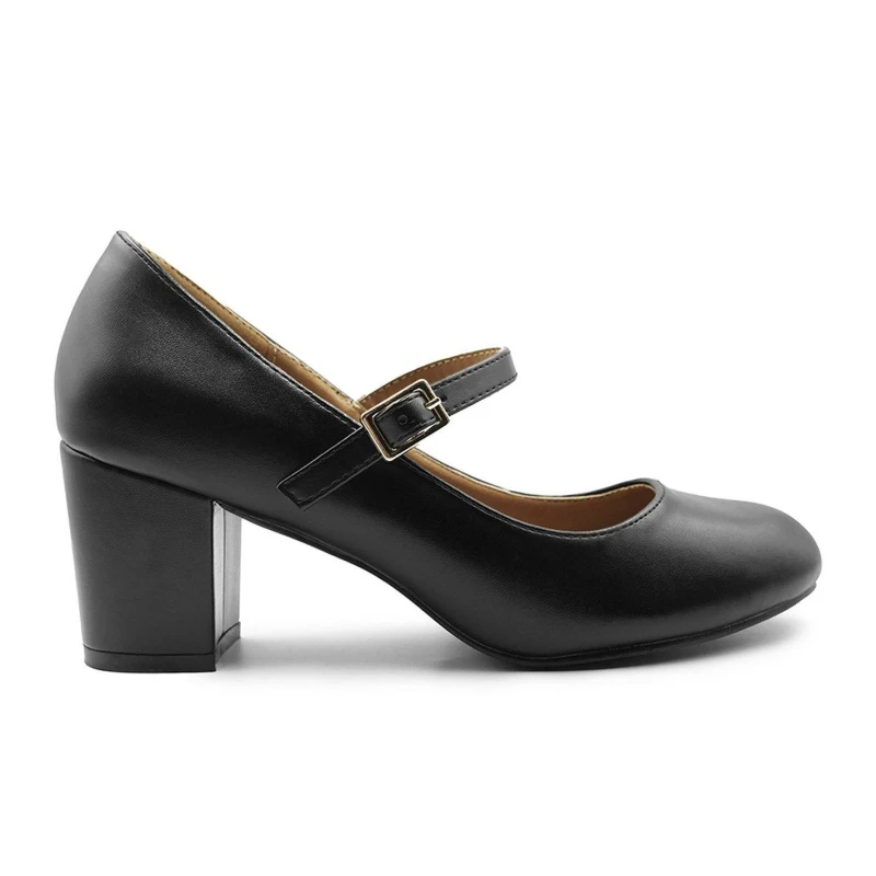 Image of Where's That From 'Araceli' Extra Wide Fit Block Heel Mary Jane Pumps True Black