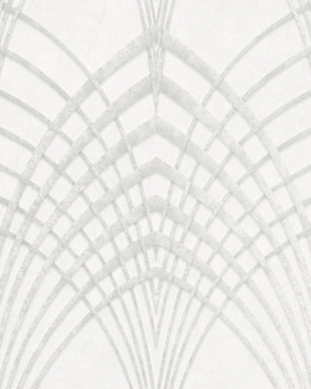Image of Galerie Avalon White Grey Pearl Art Deco Embossed Wallpaper