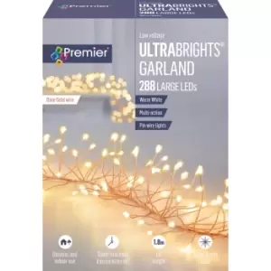 Image of Premier Decorations 288L Multi Action Rose Gold Ultrabright Warm White LED Garland With Timer