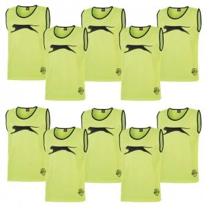 Image of Slazenger 10 Pack Mesh Hi Viz Training Bibs Youths - Yellow