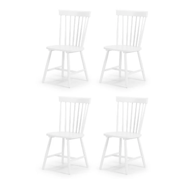 Image of Julian Bowen Set Of 4 Torino White Chairs, White TOR208