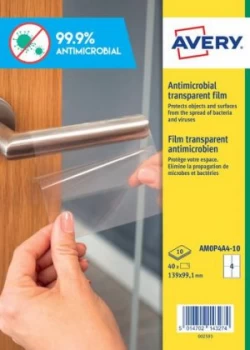 Image of Avery Antimicrobial Film A4 Label 4 Per Sheet 10 Sheets
