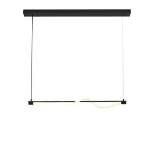 Image of Serpent 1 Light LED Convertible To Semi Flush Pendant, Black, Acrylic 2700K