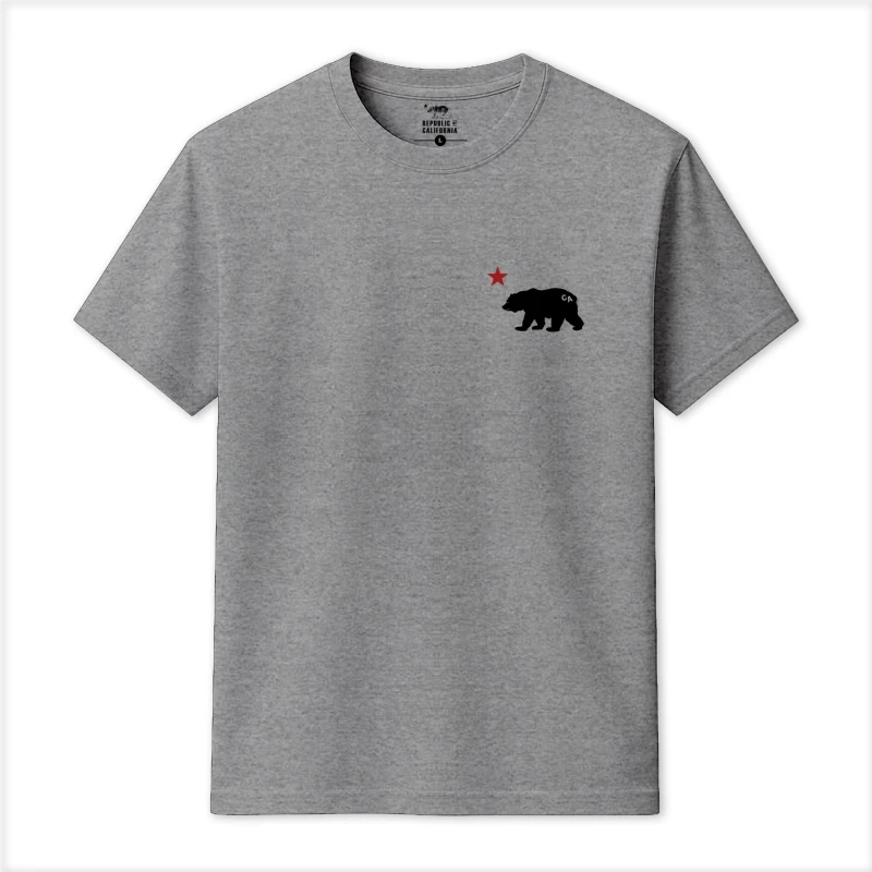 Image of Republic of California Mens Cali Bear T-Shirt in Grey Size: XL Grey Male XL