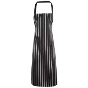 Image of Premier Ladies Stripe Apron (butchers Style) (black/White)