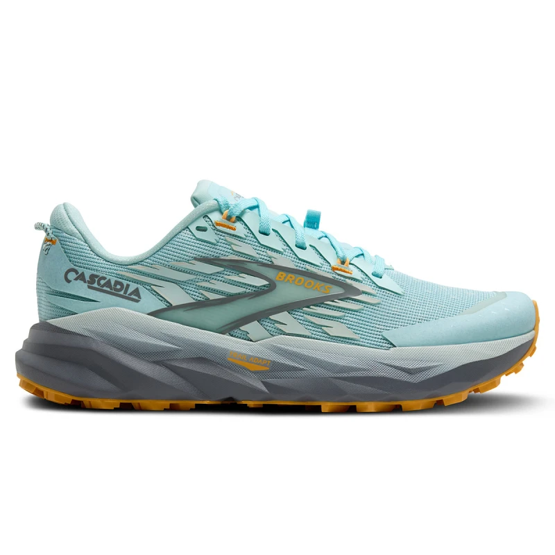 Image of Brooks Brooks Cascadia 19 Womens Clearwater/primer Grey/apricot - Blue / Standard / 8