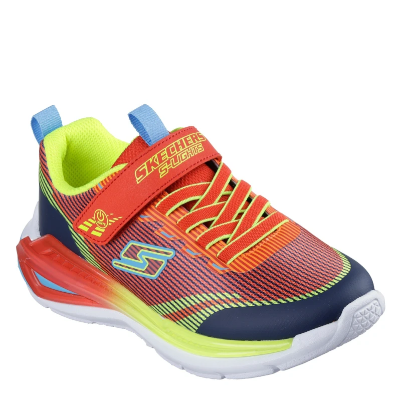 Image of Skechers Kids Leather Light Up Trainers Red/Multi male C11 (28.5)